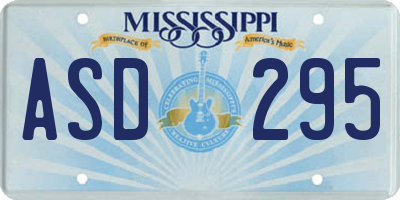 MS license plate ASD295