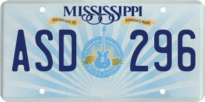 MS license plate ASD296