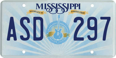 MS license plate ASD297