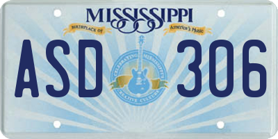MS license plate ASD306