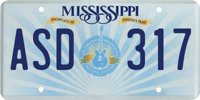 MS license plate ASD317