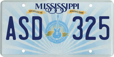MS license plate ASD325