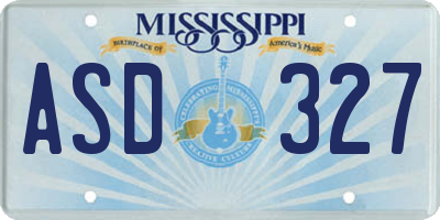 MS license plate ASD327