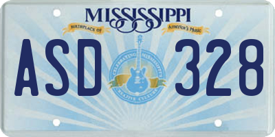 MS license plate ASD328