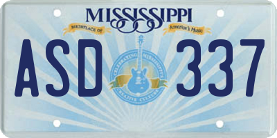 MS license plate ASD337