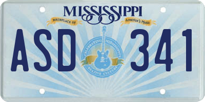 MS license plate ASD341