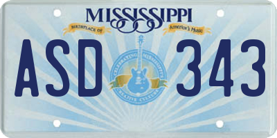 MS license plate ASD343