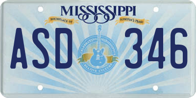 MS license plate ASD346
