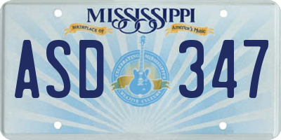 MS license plate ASD347