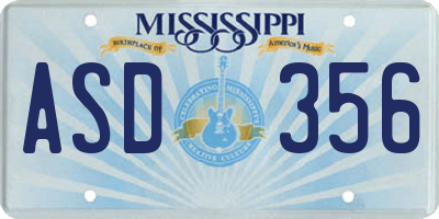 MS license plate ASD356