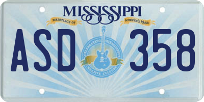 MS license plate ASD358