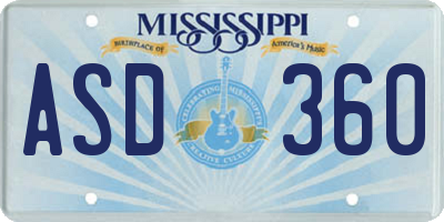 MS license plate ASD360