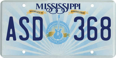 MS license plate ASD368