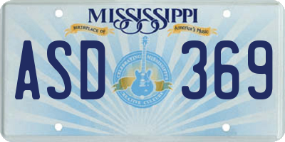 MS license plate ASD369
