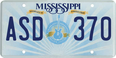 MS license plate ASD370