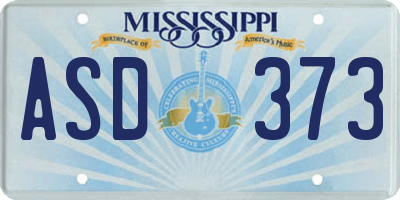 MS license plate ASD373