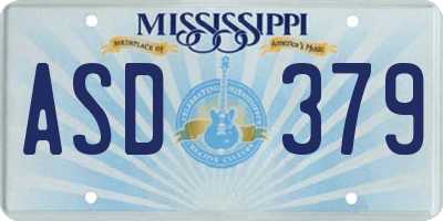 MS license plate ASD379