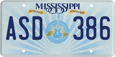 MS license plate ASD386