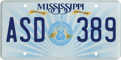 MS license plate ASD389