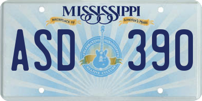 MS license plate ASD390