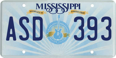 MS license plate ASD393