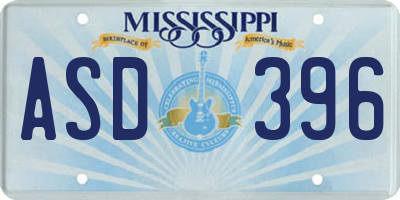 MS license plate ASD396