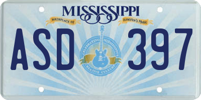 MS license plate ASD397
