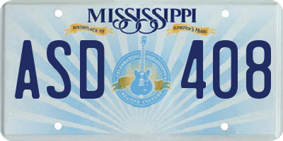 MS license plate ASD408