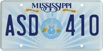 MS license plate ASD410