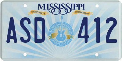 MS license plate ASD412