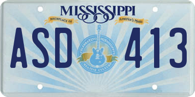 MS license plate ASD413