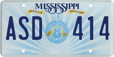 MS license plate ASD414