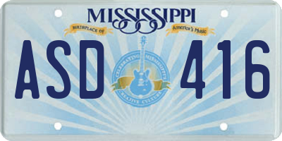 MS license plate ASD416