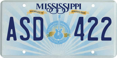 MS license plate ASD422