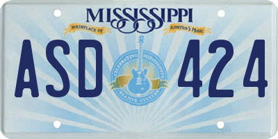 MS license plate ASD424