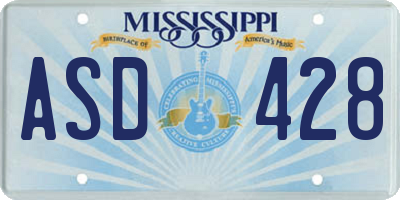 MS license plate ASD428