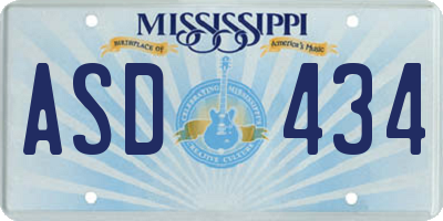 MS license plate ASD434