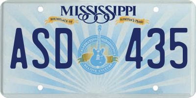 MS license plate ASD435
