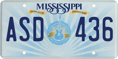 MS license plate ASD436