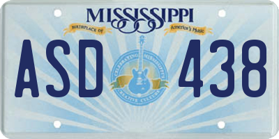 MS license plate ASD438