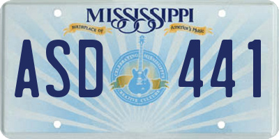 MS license plate ASD441