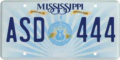MS license plate ASD444