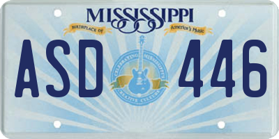 MS license plate ASD446