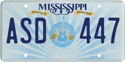 MS license plate ASD447