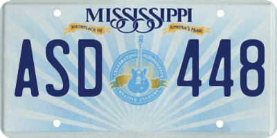 MS license plate ASD448