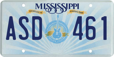 MS license plate ASD461