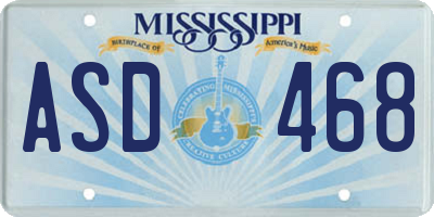 MS license plate ASD468