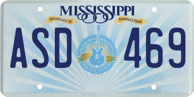 MS license plate ASD469