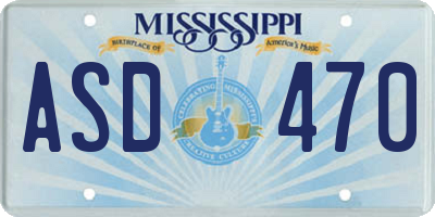 MS license plate ASD470