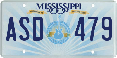 MS license plate ASD479